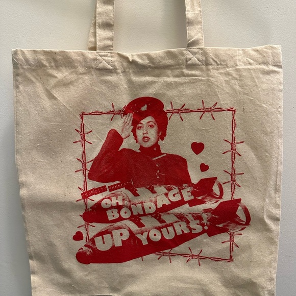 X-ray Spex Oh Bondage Up Yours Poly Styrene Canvas Tote Rare Unique Limited Run - Picture 4 of 4
